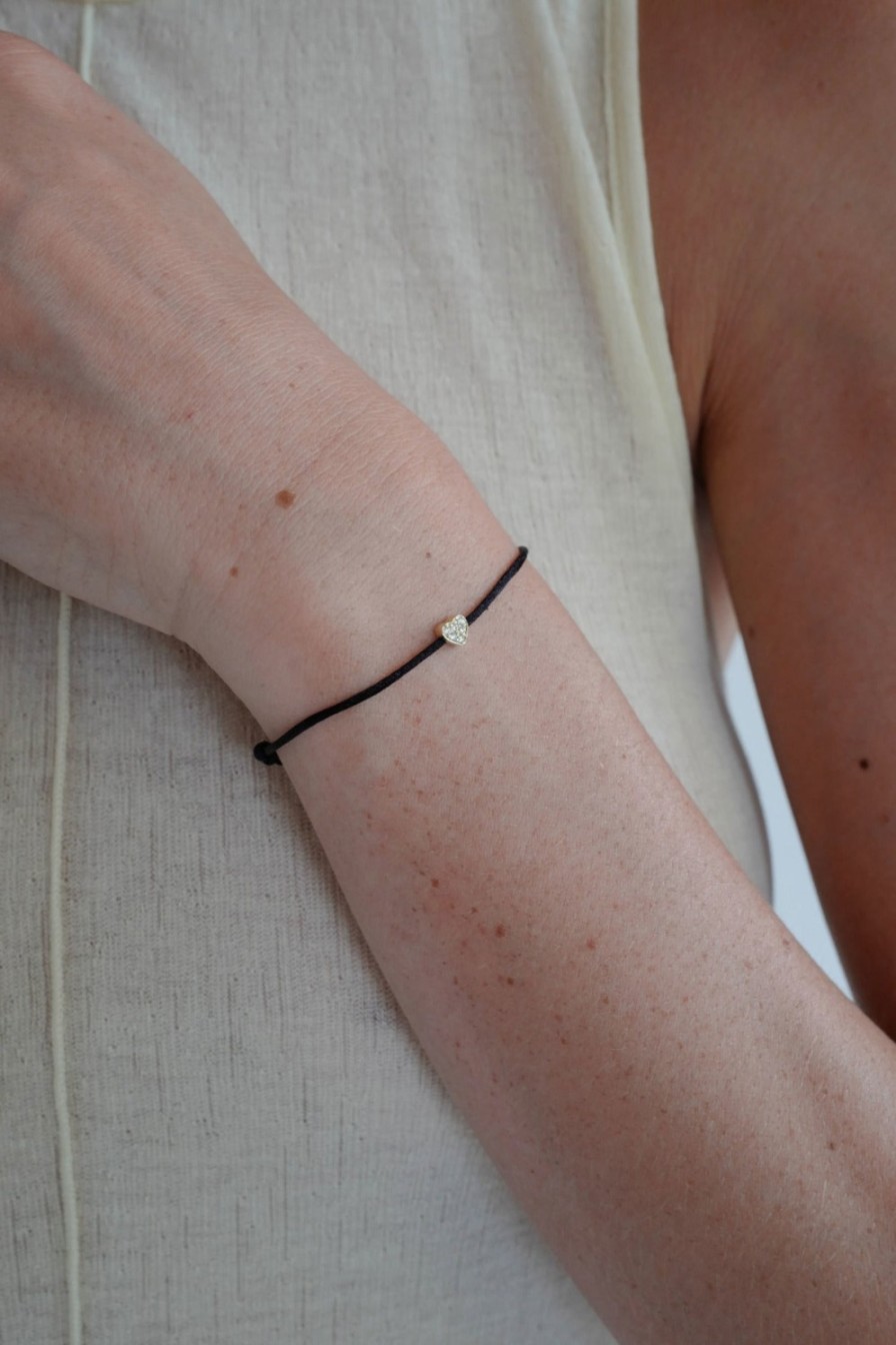 Bijoux Nina Kastens Jewelry | Bracelet Diamond Heart En Noir