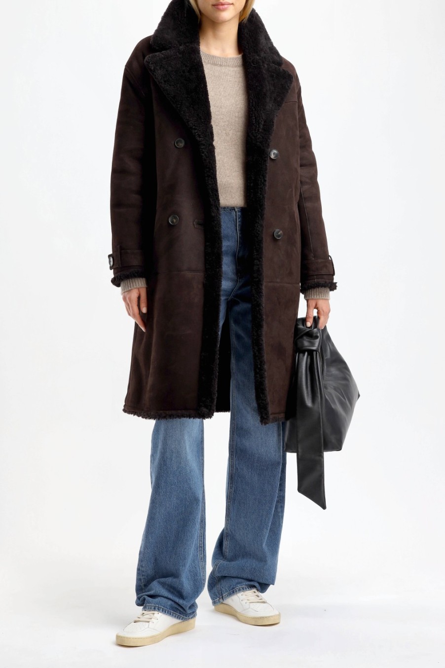 Vetements Yves Salomon | Manteau Shearling En Cacao
