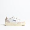 Chaussures Autry | Baskets 01 Low Suede En Blanc/Pepper