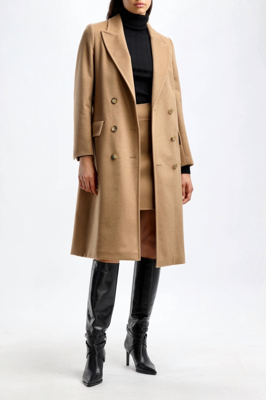 Vetements Max Mara | Manteau Elmi En Beige
