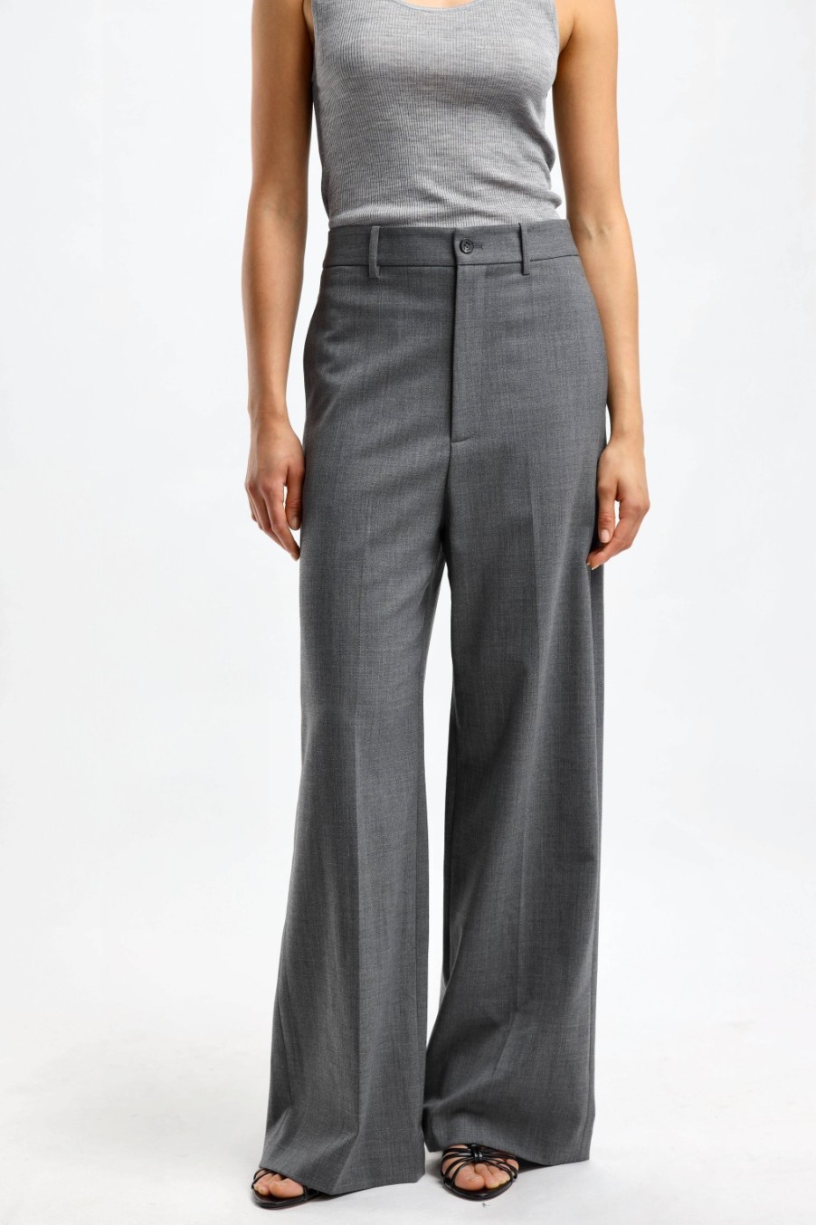 Vetements Nili Lotan | Pantalon Johan En Gris Anthracite