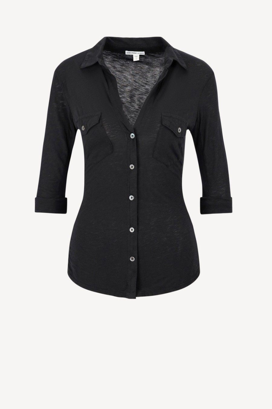 Vetements James Perse | T-Shirt Contrast Panel En Noir