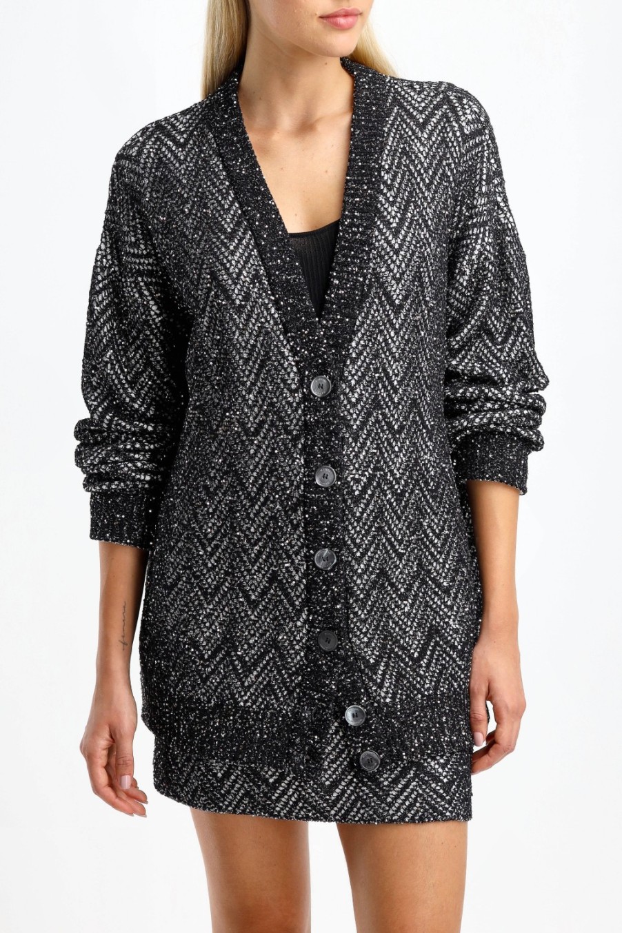 Vetements Missoni | Cardigan Oversized En Argent