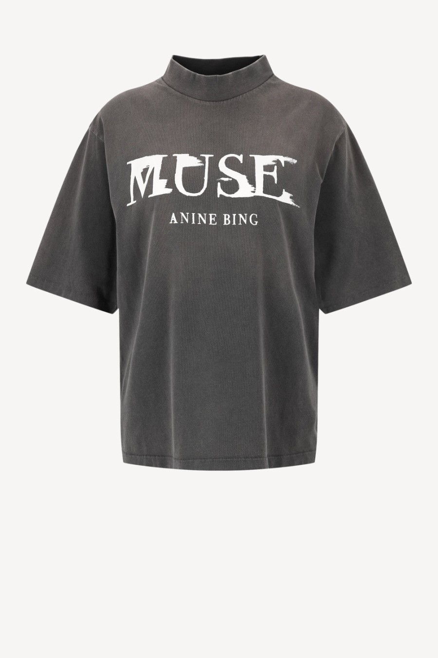 Vetements Anine Bing | T-Shirt Wes Muse En Noir Delave