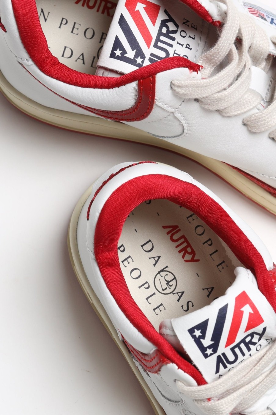 Chaussures Autry | Baskets Open Mid En Blanc/Rouge