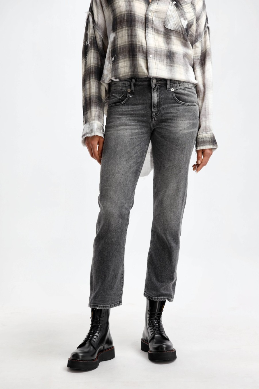 Vetements R13 | Jeans Boy Straight En Gris Vintage