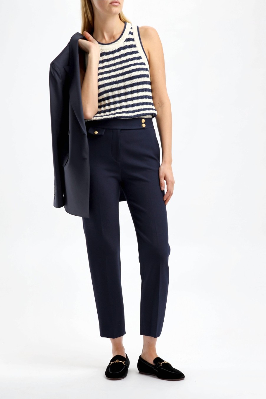 Vetements Veronica Beard | Pantalon Renzo En Bleu Marine