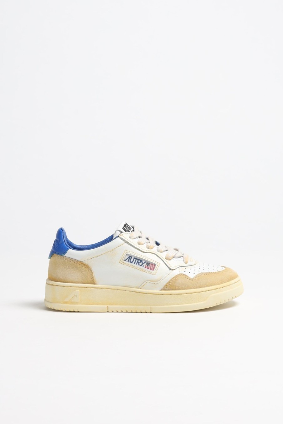 Chaussures Autry | Baskets Super Vintage En Jaune/Blanc/Bleu