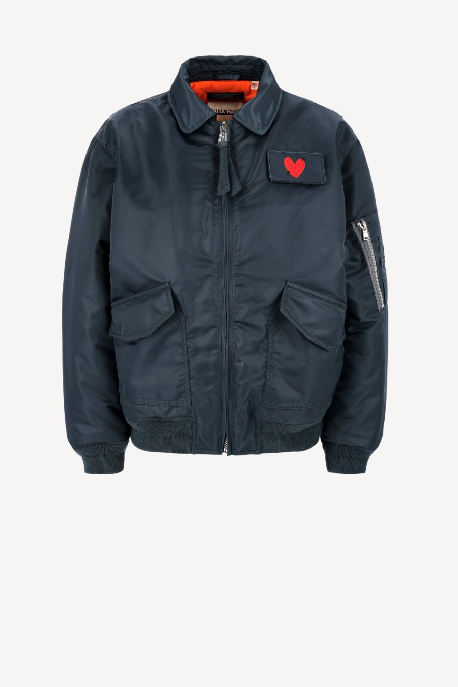 Vetements Schott x Anita Hass | Veste Dan W 'Heart' En Bleu Marine