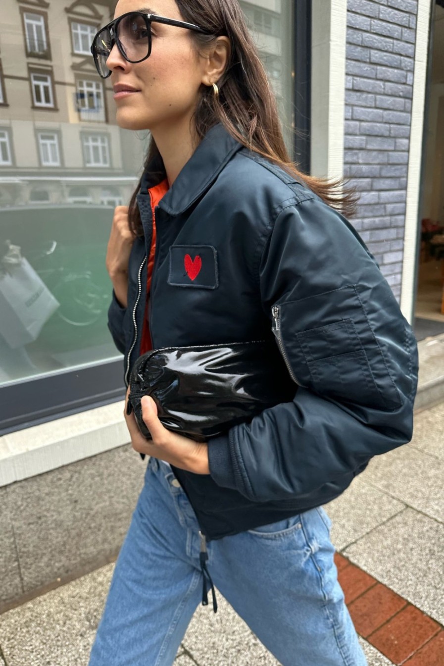 Vetements Schott x Anita Hass | Veste Dan W 'Heart' En Bleu Marine