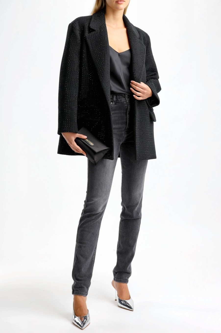 Vetements Giuseppe Di Morabito | Blazer Allover Rhinestone En Noir