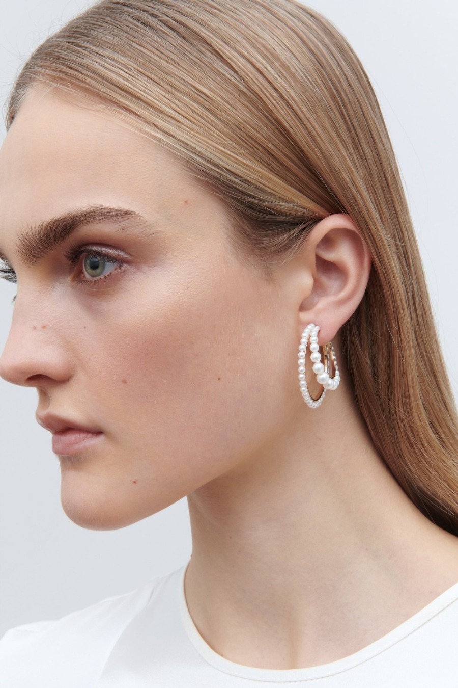 Bijoux Sophie Bille Brahe | Boucle D'Oreille Boucle Perle Gauche