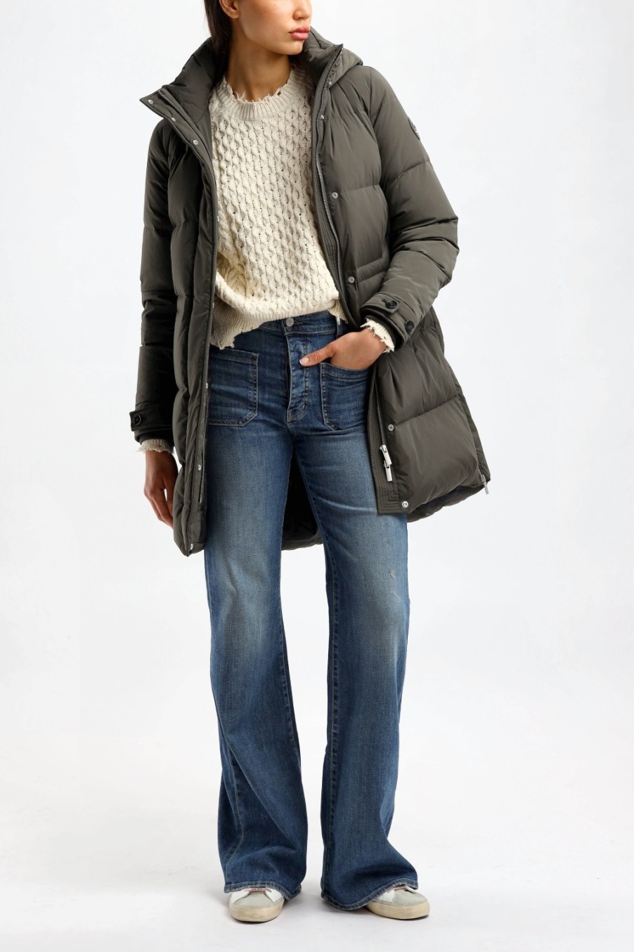 Vetements Woolrich | Parka Alsea En Vert Fonce