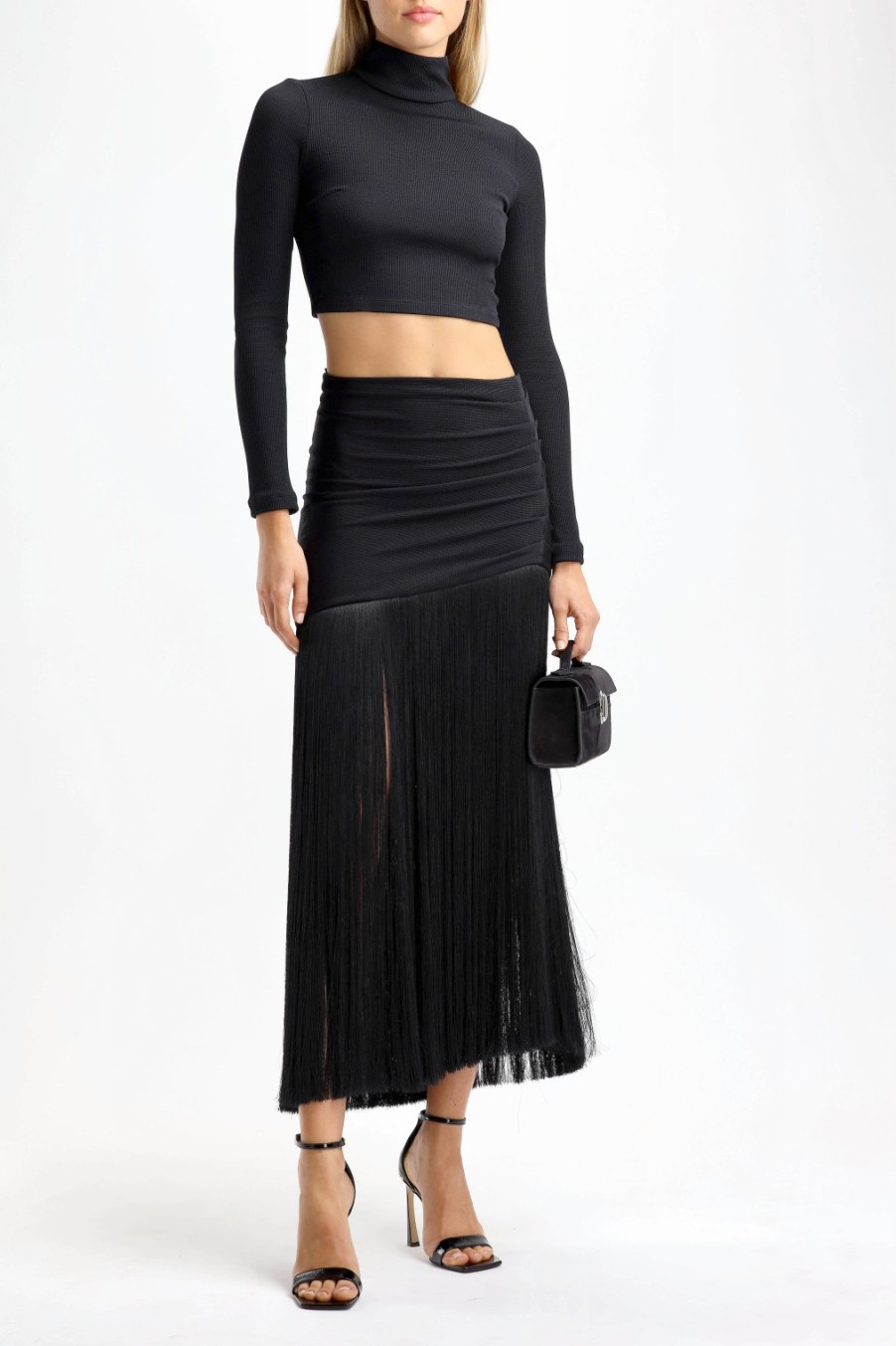 Vetements PatBo | Jupe Fringe Trim En Noir