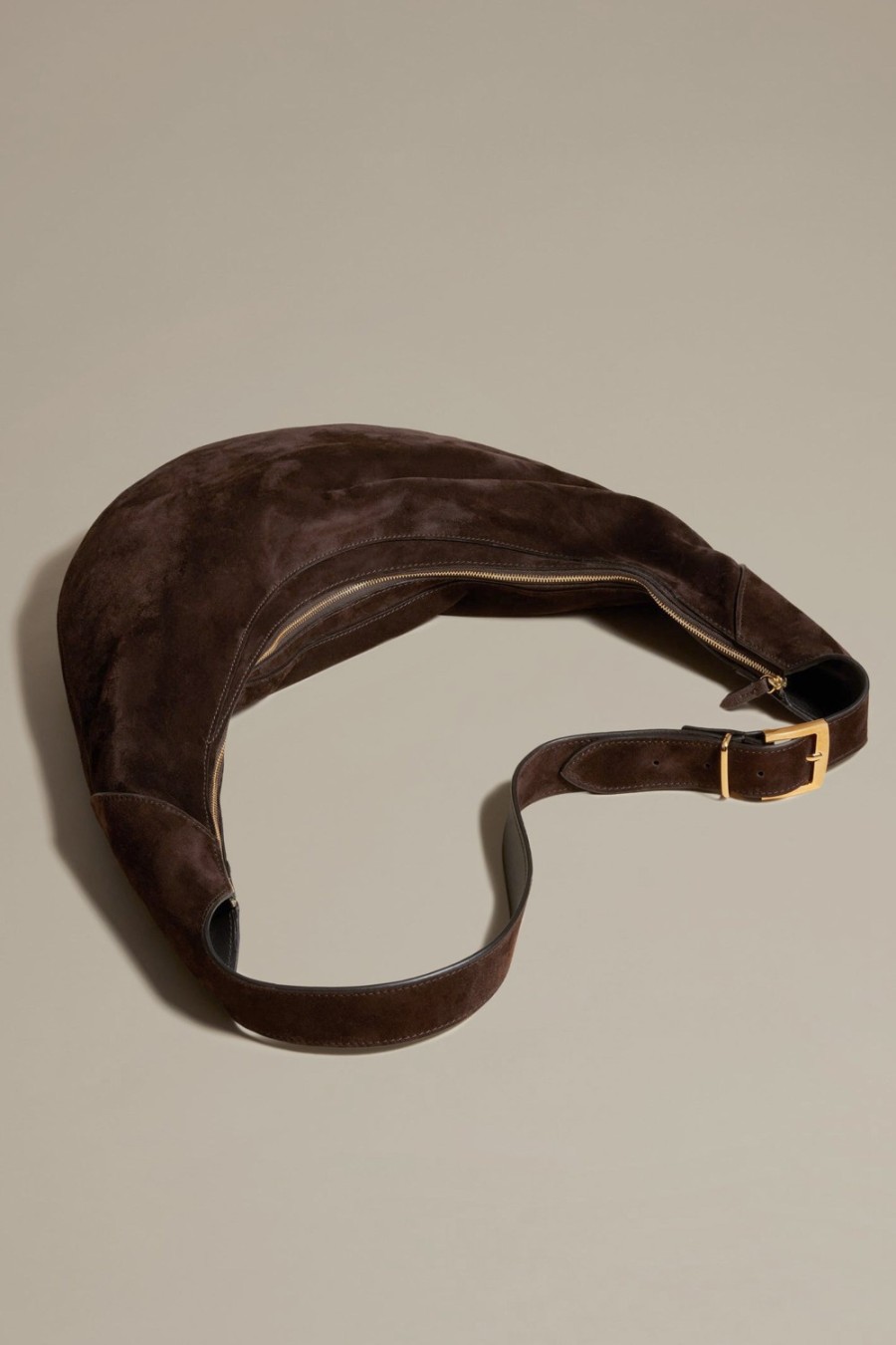 Sacs Khaite | Sac August Hobo En Daim Cafe