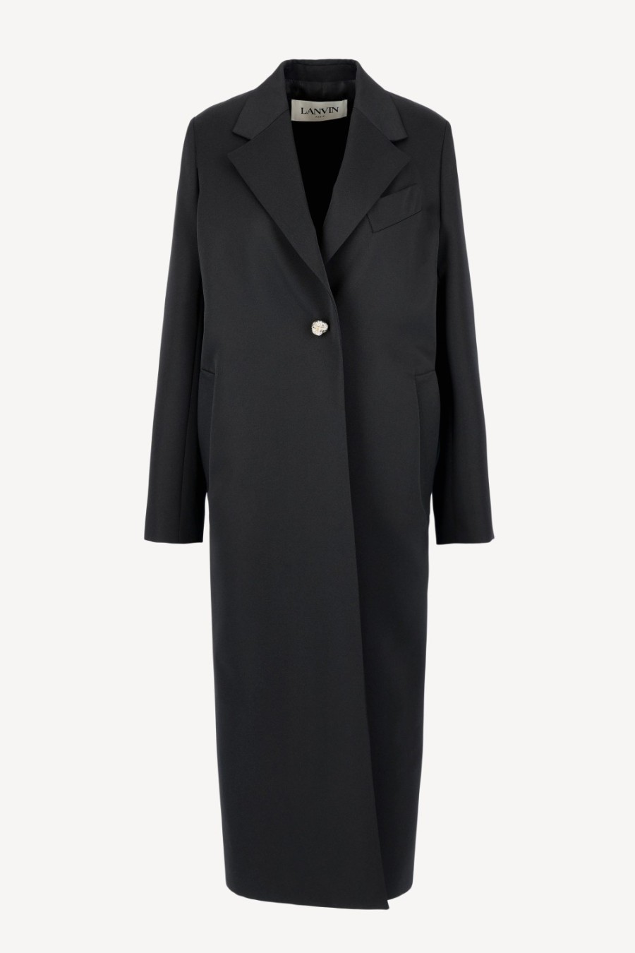 Vetements Lanvin | Manteau Single Long En Noir