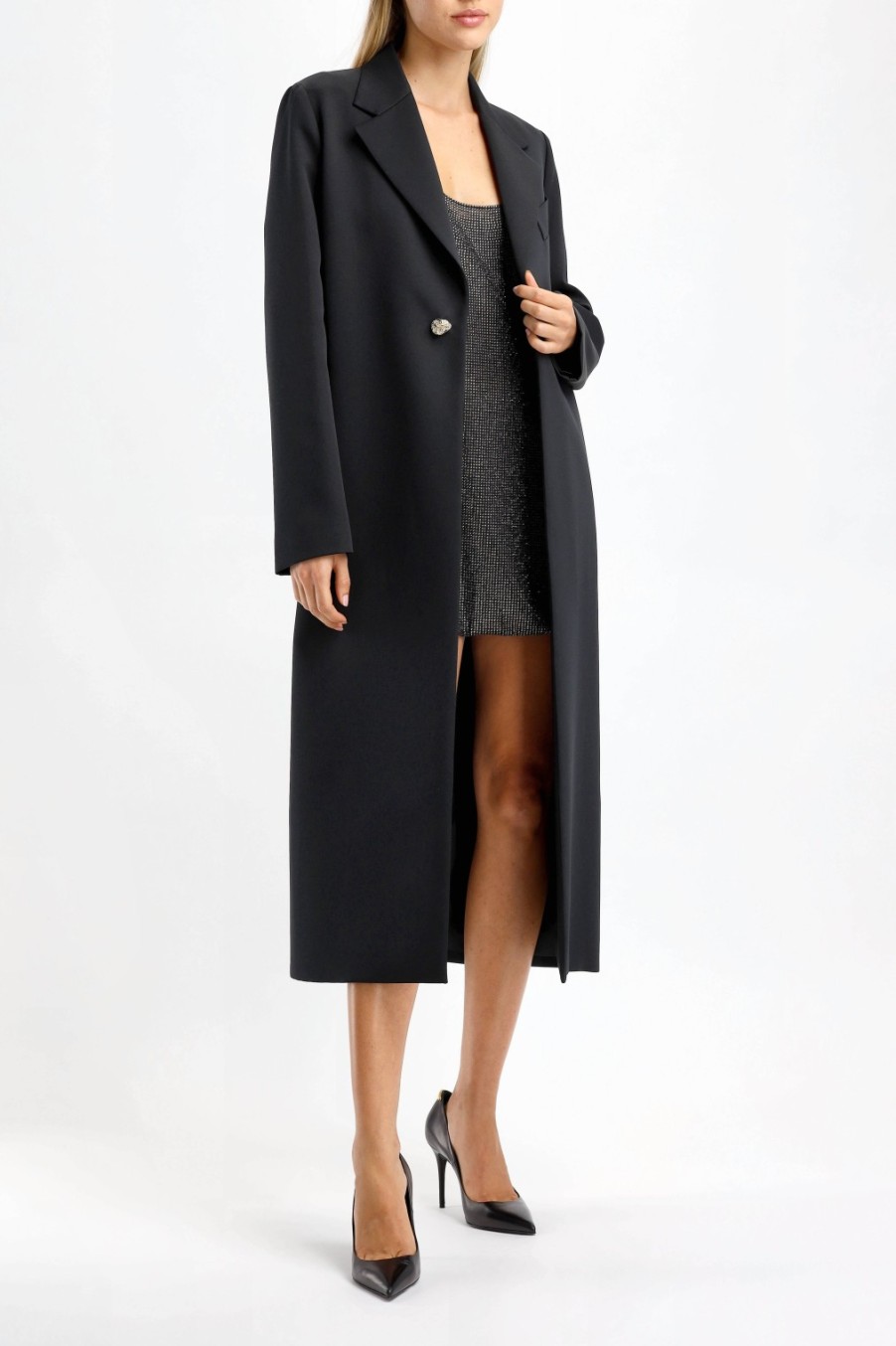 Vetements Lanvin | Manteau Single Long En Noir