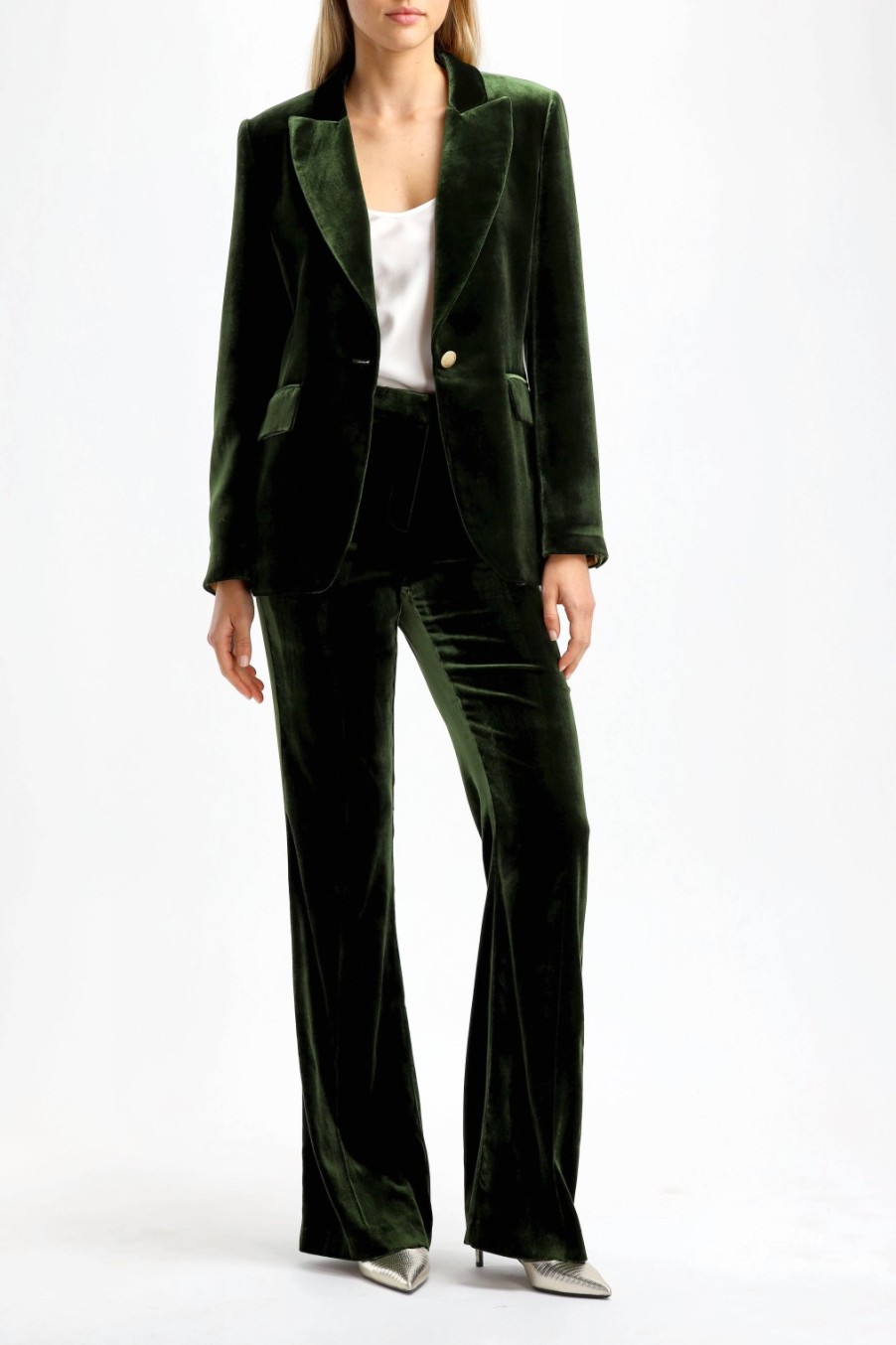 Vetements DMN | Blazer En Velours Mila En Olive