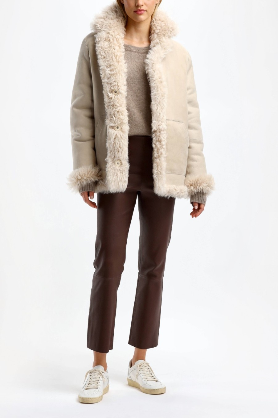 Vetements Jadia | Veste Cleo Reversible En Blanc Casse