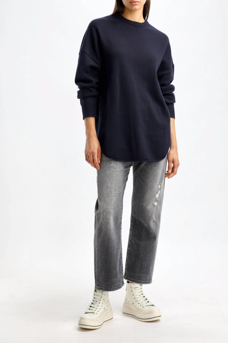 Vetements Extreme Cashmere | Pull-Over Crew Hop N° 53 En Bleu Marine