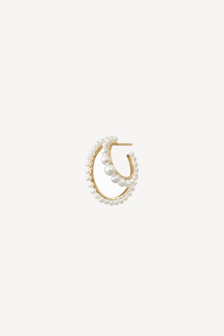 Bijoux Sophie Bille Brahe | Boucle D'Oreille Petite Boucle Perle Droite