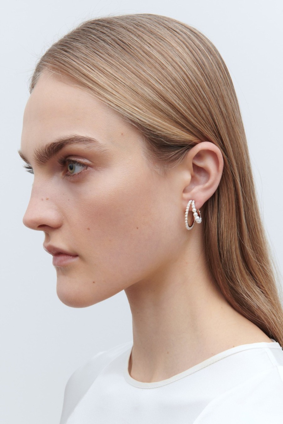 Bijoux Sophie Bille Brahe | Boucle D'Oreille Petite Boucle Perle Droite
