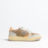 Chaussures Autry | Sneaker 01 Low Cord En Taupe/Orange