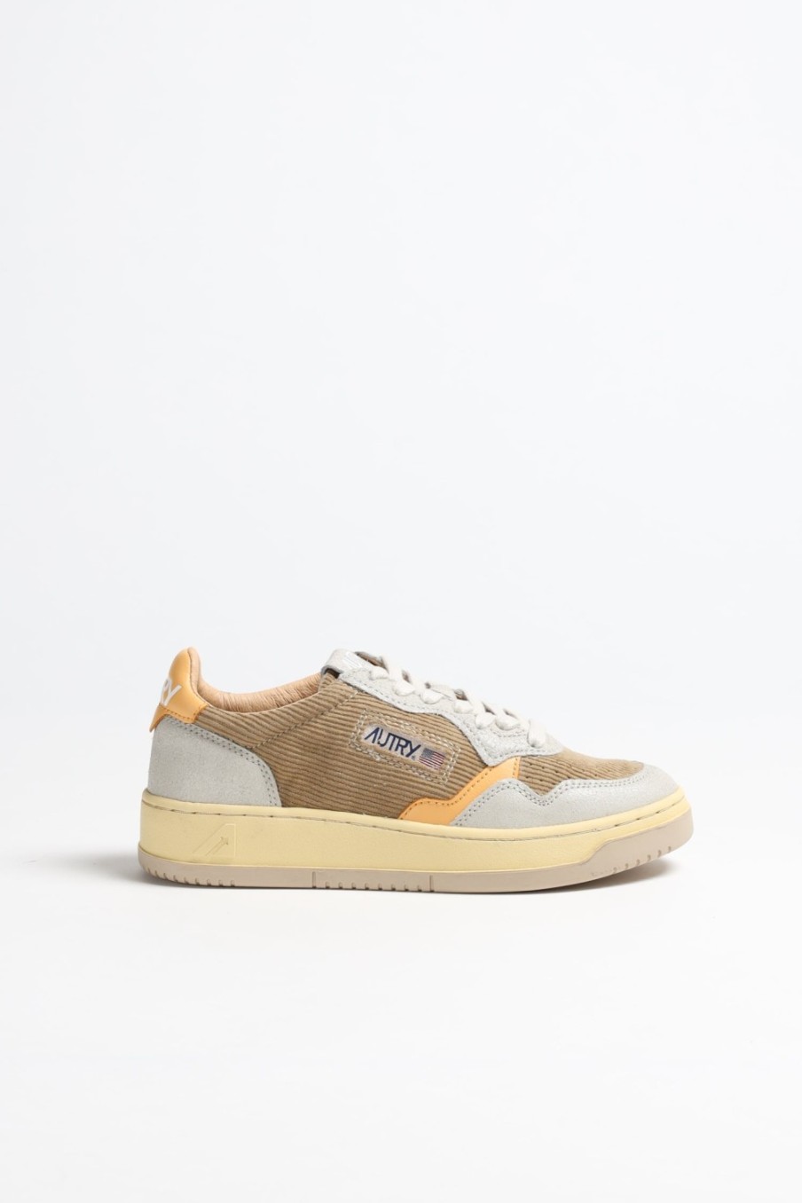 Chaussures Autry | Sneaker 01 Low Cord En Taupe/Orange
