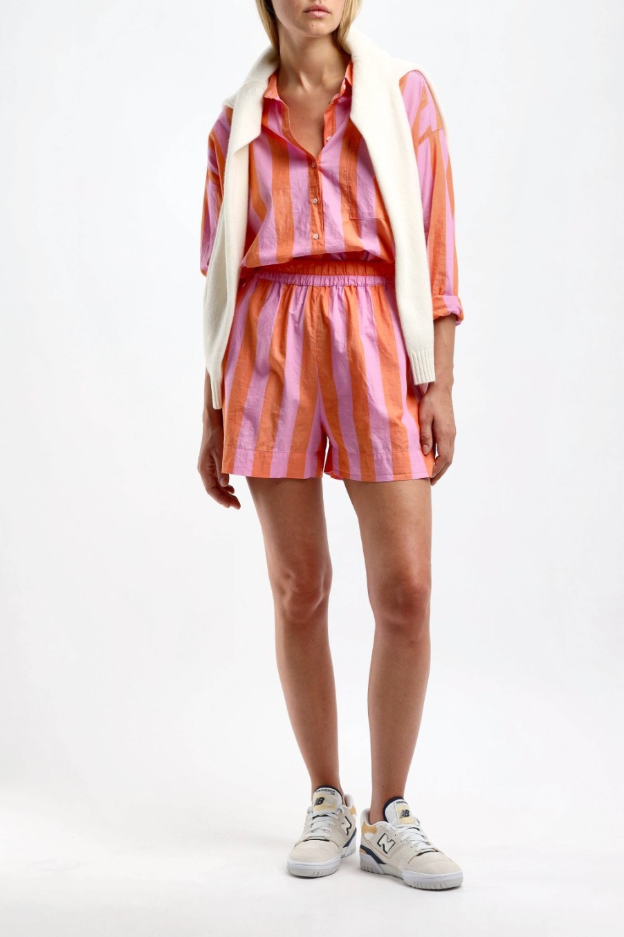 Vetements Xirena | Short Caysen A Rayures Pomelo
