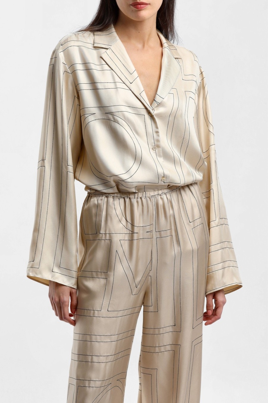 Vetements Toteme | Blouse Monogram Pj En Ivoire