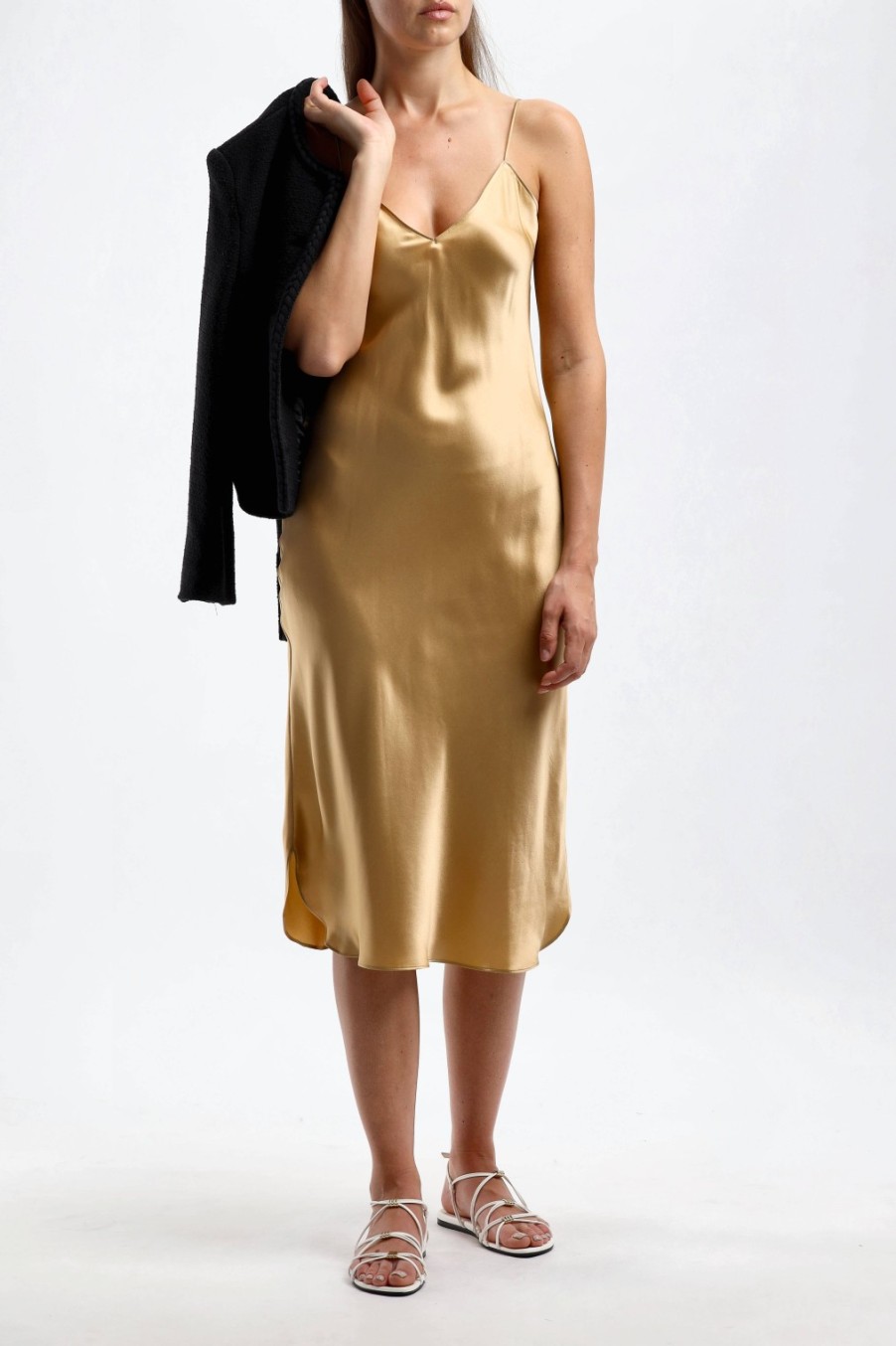 Vetements Nili Lotan | Robe Midi Cami En Kaki