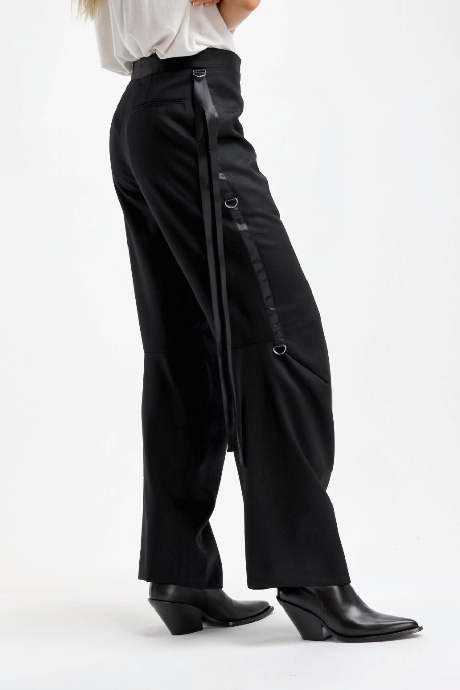Vetements R13 | Pantalon Articulated En Satin Noir