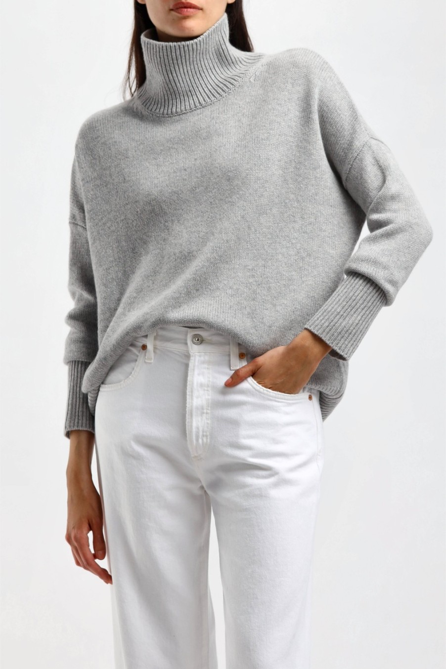 Vetements Lisa Yang | Pull Heidi En Gris Colombe