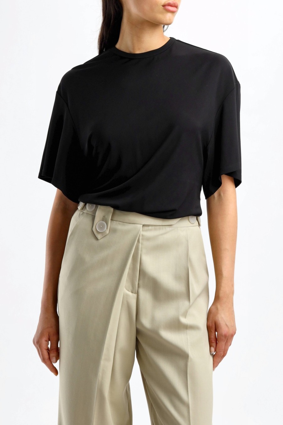 Vetements Christopher Esber | T-Shirt Side Cowl En Noir