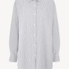 Vetements Nili Lotan | Blouse Yorke En Blanc/Bleu Marine